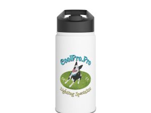 Custom Pet Water Bottle for Dog Lovers,  DJ dance lighting = Fun party Fetch dog Stainless Steel Travel Mug for Outdoors, Personalized Gift, Hydration FlaskolPro Pro