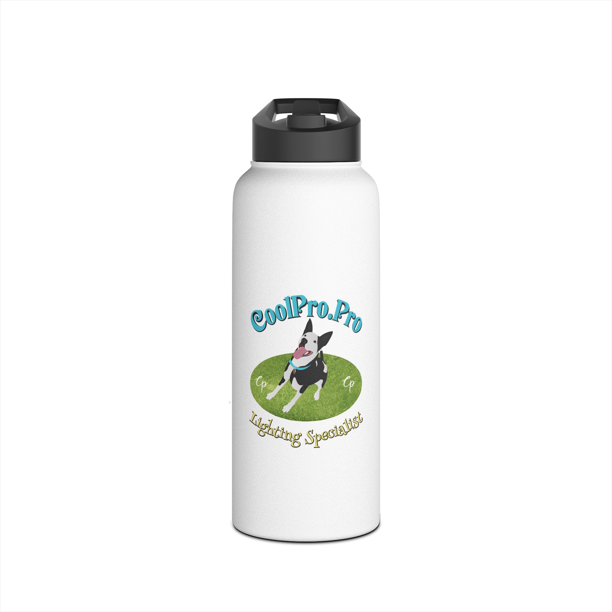 Custom Pet Water Bottle for Dog Lovers, DJ dance lighting = Fun party Fetch dog Stainless Steel Travel Mug for Outdoors, Personalized Gift, Hydration FlaskolPro Pro - Image 9