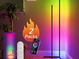 CP Deluxe Corner Standing RGB Lights-2 Pack with Remote Control.