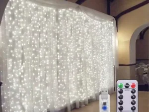 10'x 300 LED Curtain Wedding Party Garland Lights White w/ Remote, colors & FX
