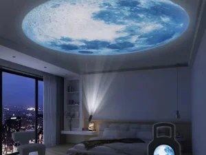 Cool Blue Fun LED Moon Lamp Projector