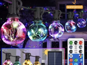 30' Smart Globe Party Decor String Lights w/Remote plus Solar