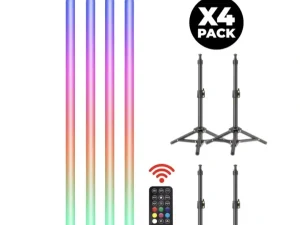 LUXCEO 4xPc Standing DJ Smart Atmospheric RGB Light Tubes.
