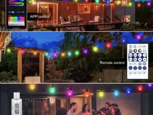 RGBIC Smart Party Bulb Garland Outdoor Decor Lights w/Remote & FX