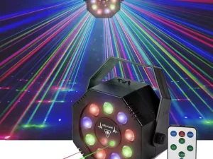 DJ Party LED Par Light plus Lasers, Flash & Smart Remote