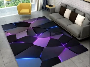 Full 3D RGB Modern Geometric Illusion Smart Area Rug.