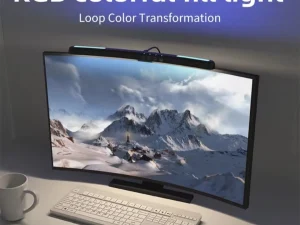 Hanging curved monitor Desk Lamp. Dimmable plus RGB Backlight