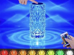 LED Crystal Deco Touch Lamp w/ Remote colors & FX